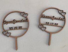 Laser Cut MDF Birthday Cake Topper CDR File