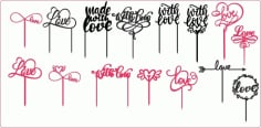 Love Cake Toppers Free Vector CDR File