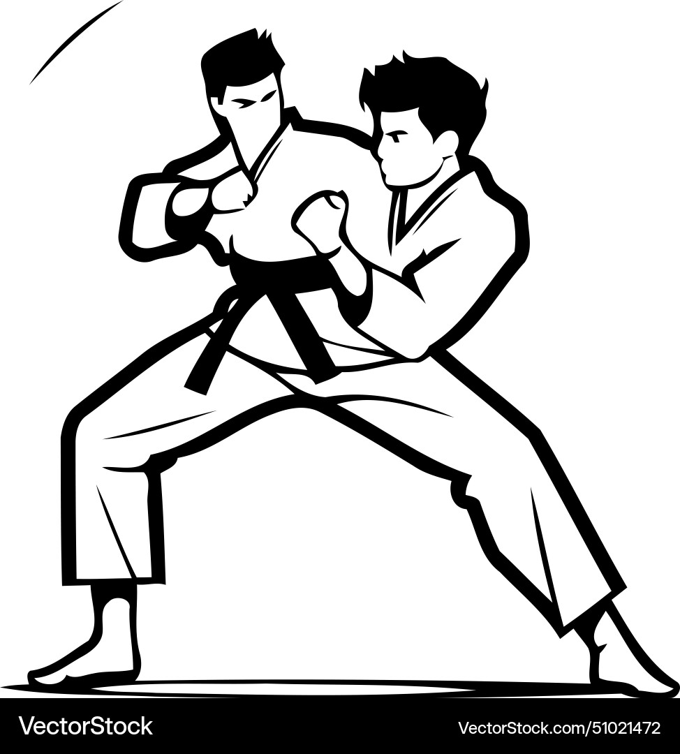 Tae kwon do korean martial art Royalty Free Vector Image