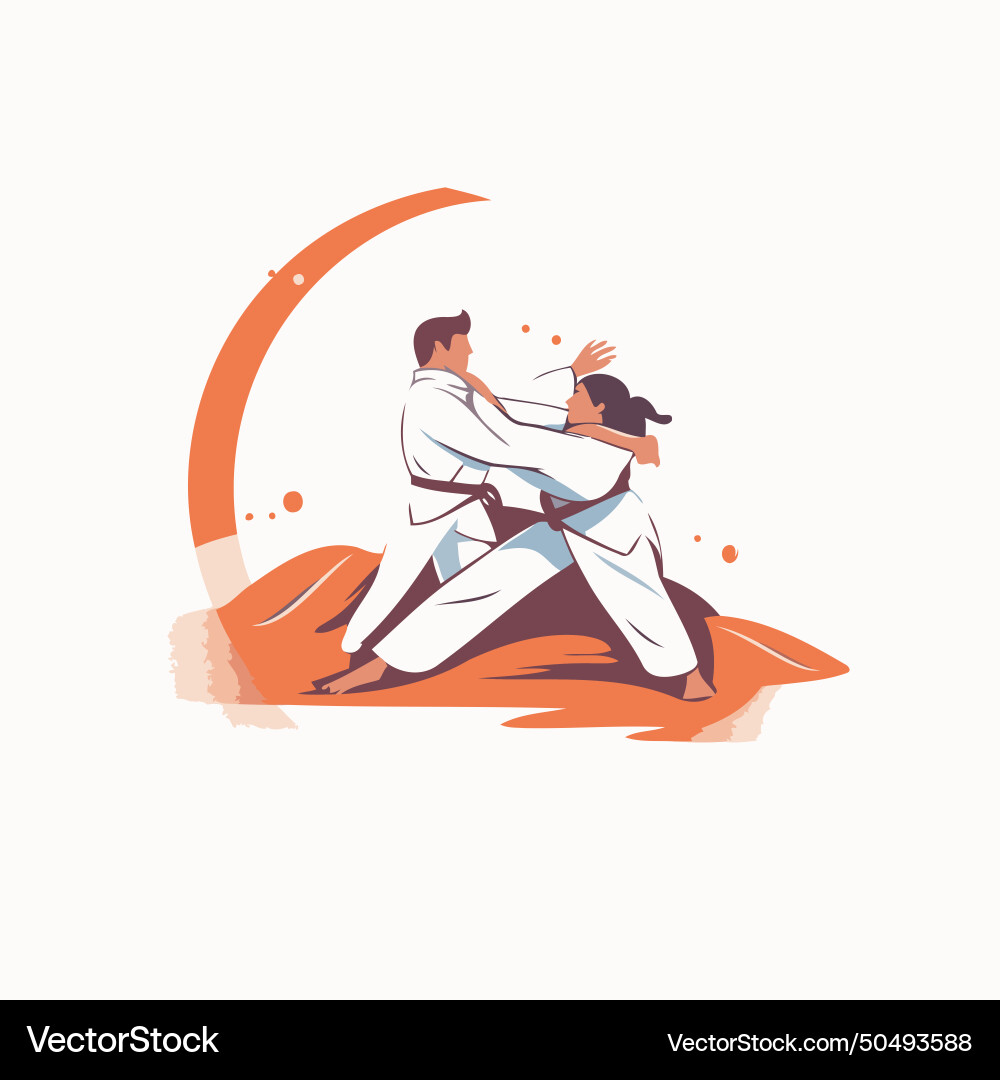 Tae kwon do korean martial art Royalty Free Vector Image