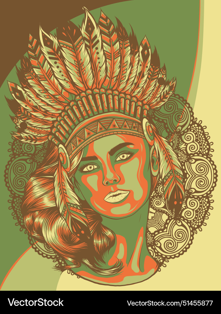 American indian girl Royalty Free Vector Image