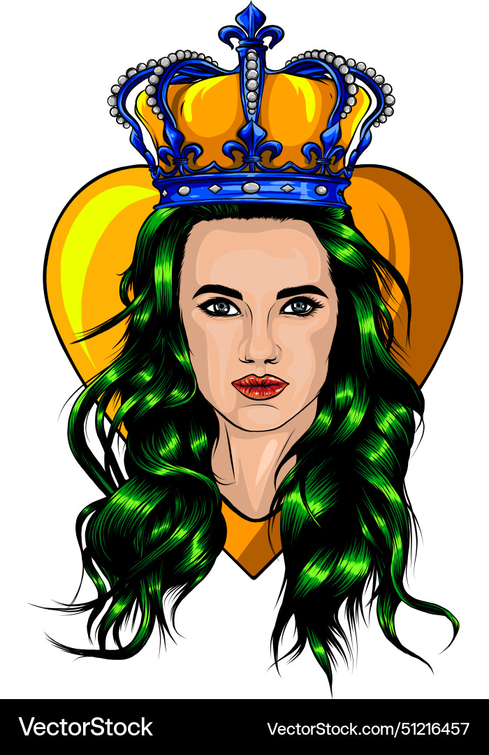 Queen portrait girl Royalty Free Vector Image - VectorStock