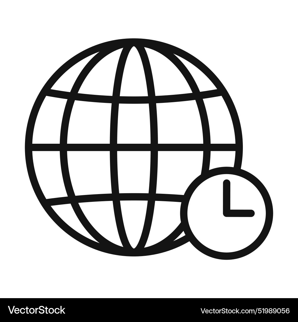 Global world time zones icon mark in filled style Vector Image