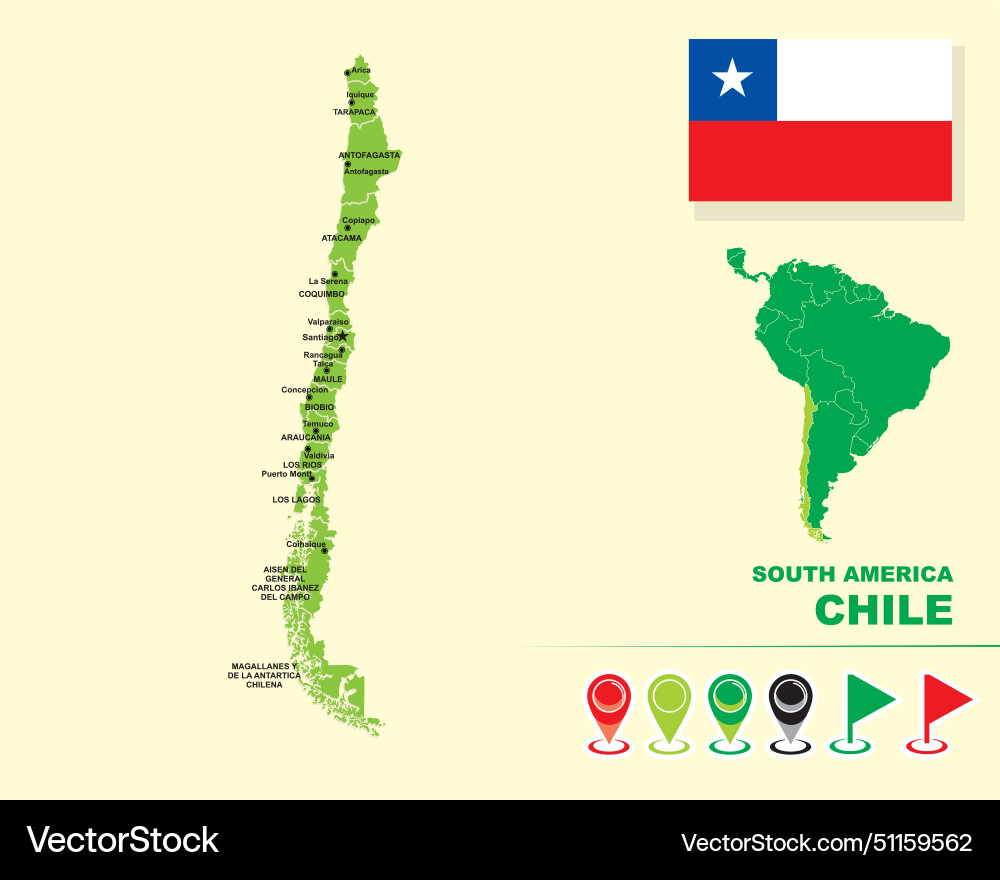 Chile map Royalty Free Vector Image - VectorStock