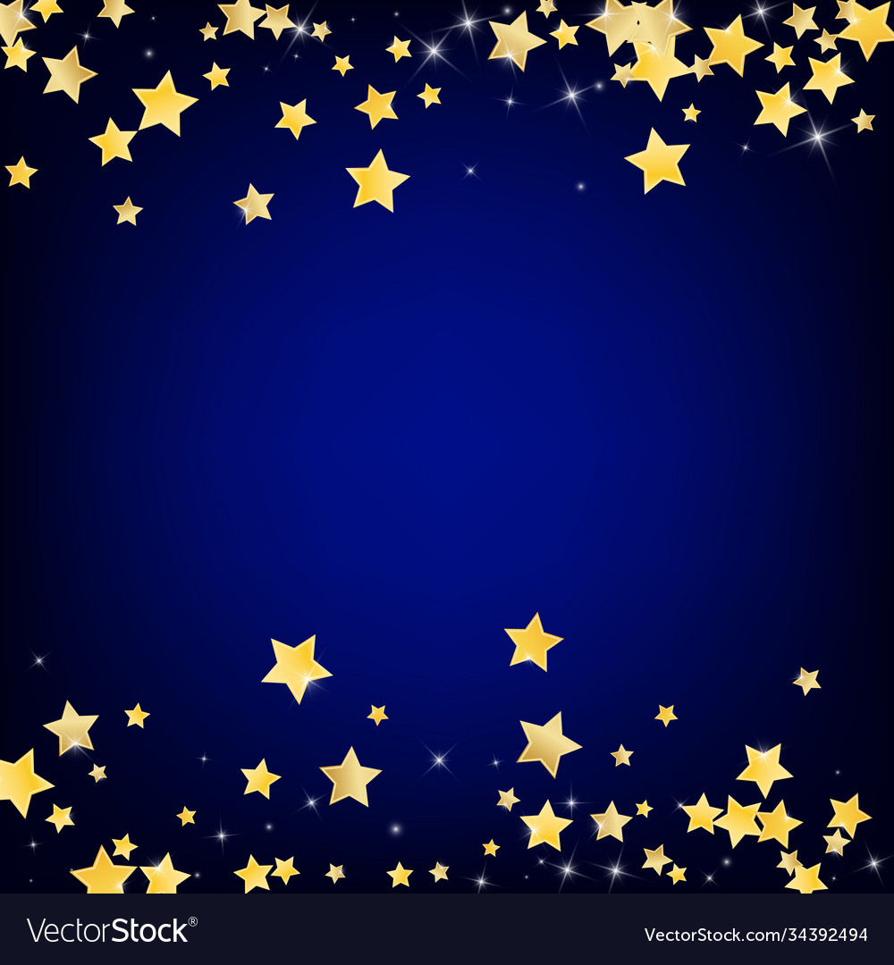 Gold digital stars blue background cosmos Vector Image