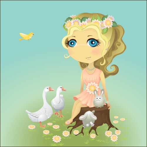 Flower girl Royalty Free Vector Image - VectorStock