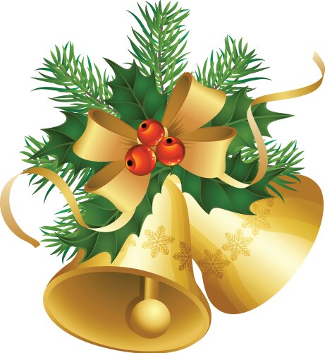 Christmas bells with a stars Royalty Free Vector Image