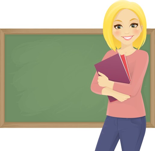 Teacher write on blackboard school professor Vector Image