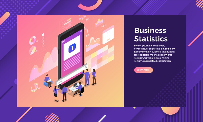 Business website template design isometric Vector Image