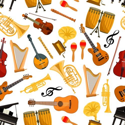 Music pattern 003 Royalty Free Vector Image - VectorStock