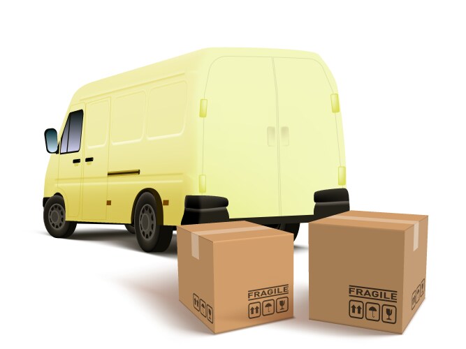 Delivery minivan Royalty Free Vector Image - VectorStock