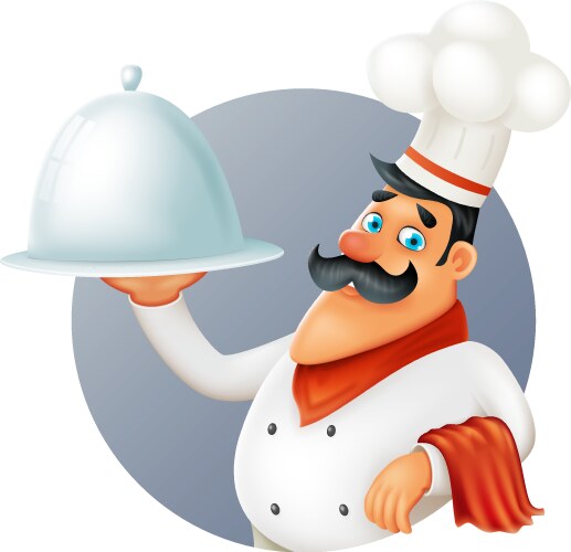 Menu elite restaurant chef cook serving food 3d Vector Image