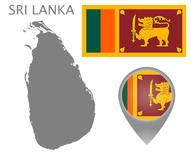 Sri lanka simplified map Royalty Free Vector Image