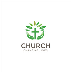 Logo church road cross jesus mountain catholic Vector Image