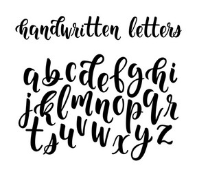 Hand drawn lettering font brush script Royalty Free Vector