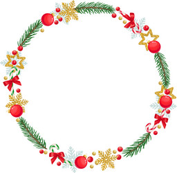 Christmas round frame Royalty Free Vector Image