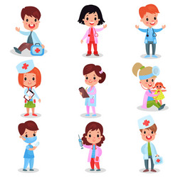 Set of little girl daily routi Royalty Free Vector Image