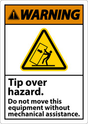 Warning tip over hazard do not move label Vector Image