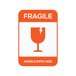 Fragile handle with care or red warning Royalty Free Vector