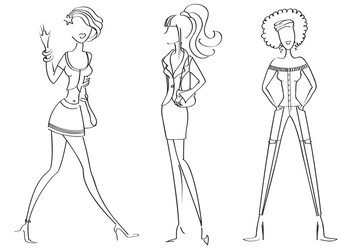 Cute fashion girls Royalty Free Vector Image - VectorStock