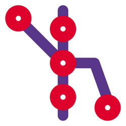 Train system map displaying stops and routes Vector Image