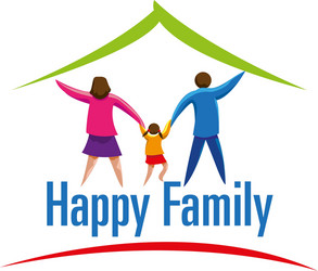 Happy family icon parents and baby logo Royalty Free Vector