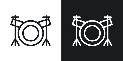 Drum set icon rock band percussion symbol Vector Image