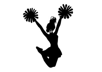 Cheerleader Silhouette Jump