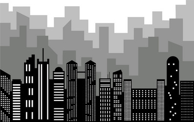 Black random city skyline Royalty Free Vector Image