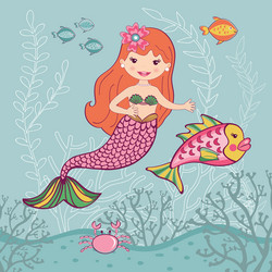 Little mermaid Royalty Free Vector Image - VectorStock