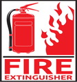 Classic fire extinguisher hose alarm sign set Vector Image image.