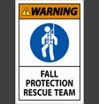 Hard hat decals warning fall protection rescue Vector Image image.