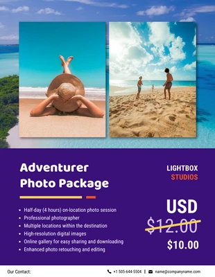 Free  Template: Adventure Photography Package Flyer Template