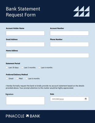 business interactive Template: Simple Navy Banking Form