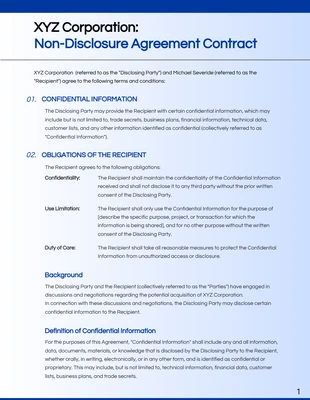 Free  Template: Blue Gradient NDA Contract Template