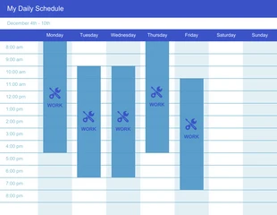 Free  Template: Weekly Schedule Timeline Infographic Template