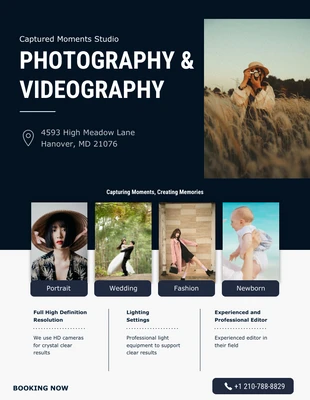 Free  Template: Photography and Videography Studio Flyer Template