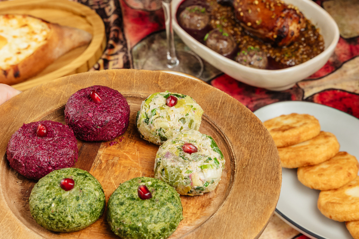 A plate of colorful Georgian kinkhali