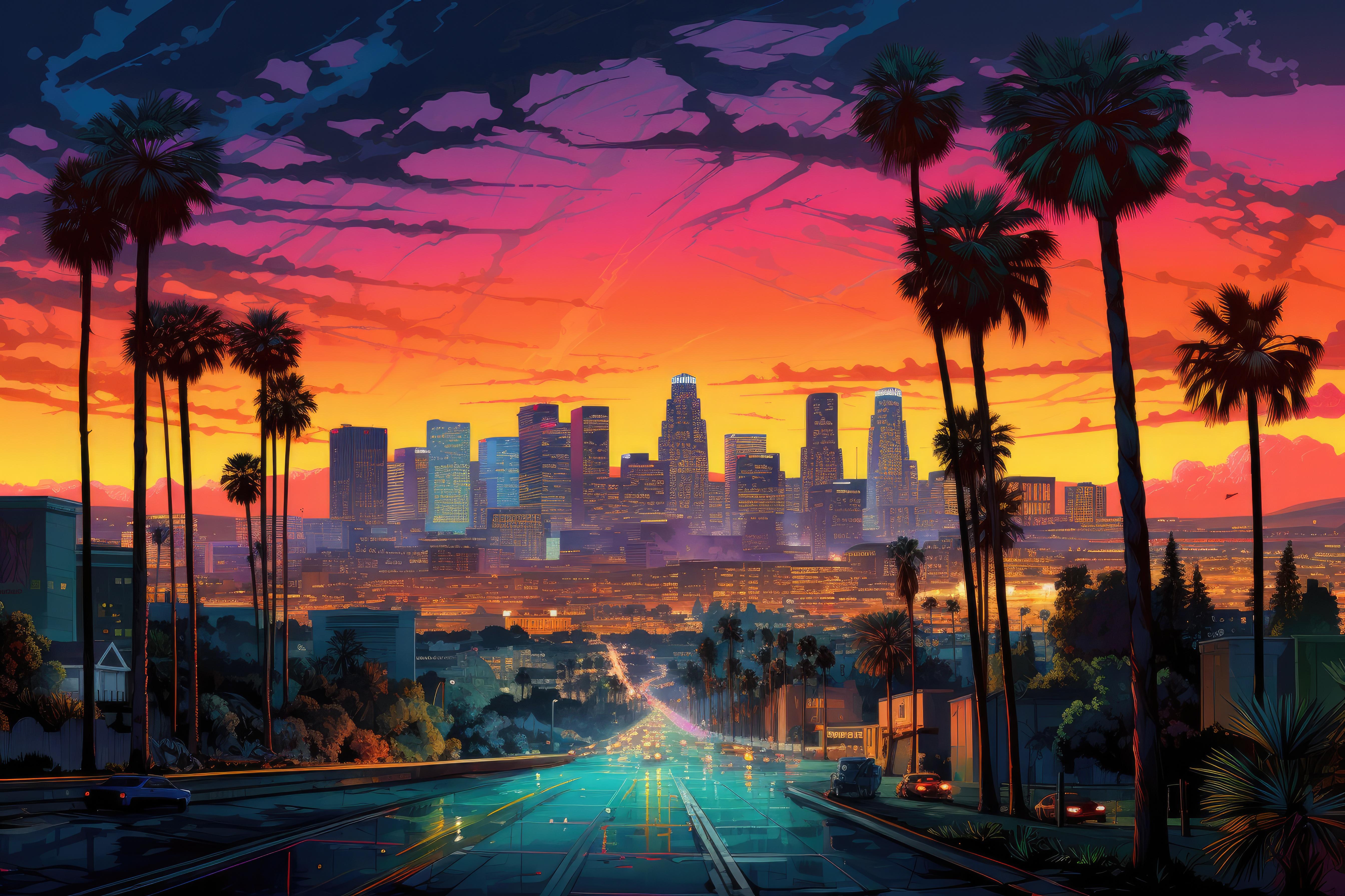 🔥 Download Colorful Los Angeles Painting Stock Photo Picjumbo by ...