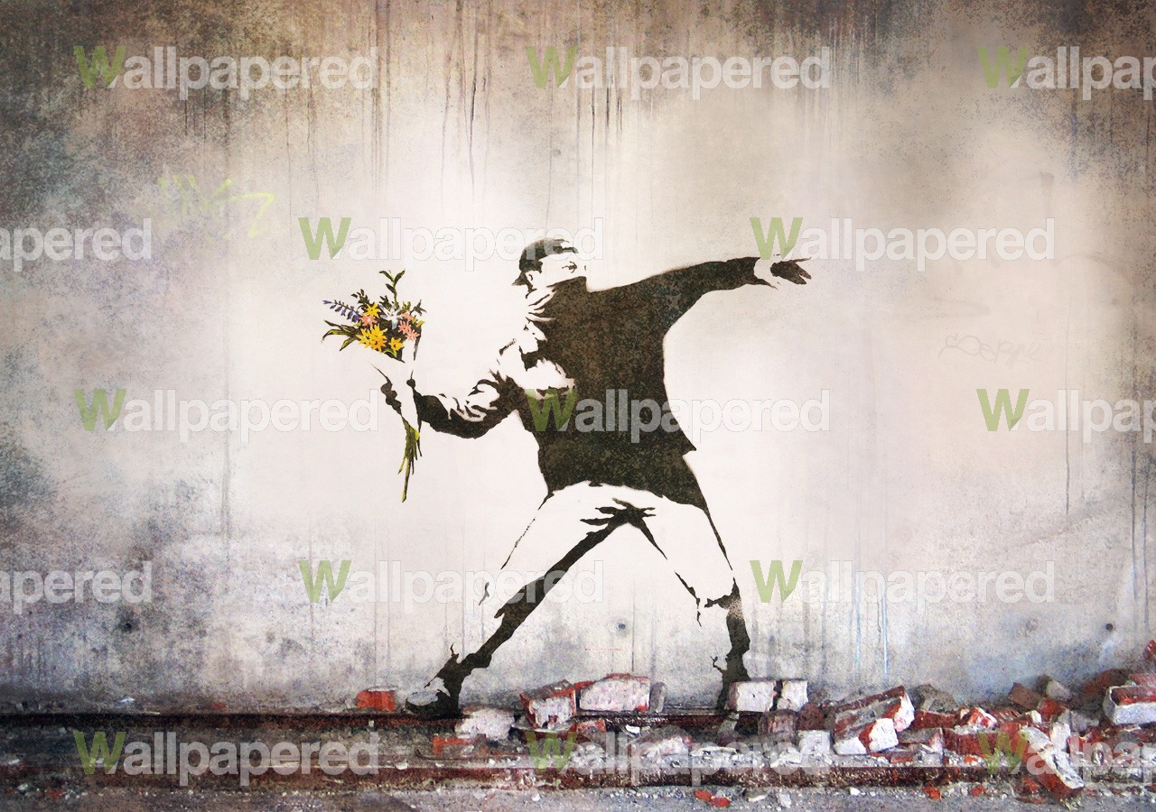 Banksy Wallpaper Flower