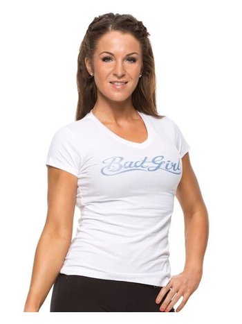 Bad Girl Bad Girl V Neck T Shirt White Blue