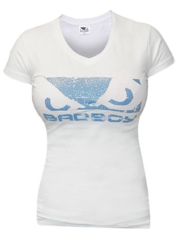 Bad Boy Bad Boy Logo V Neck T Shirt Kids White Blue