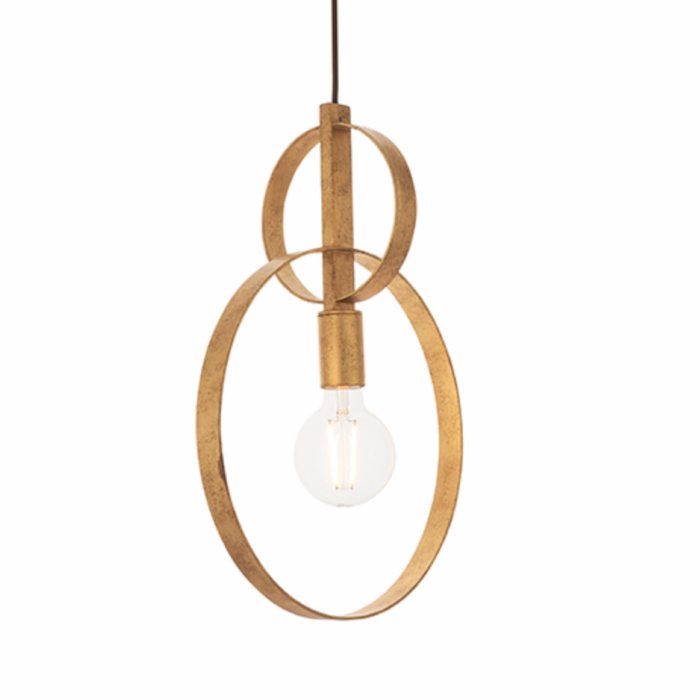 Crescent - Luxury Modern Circle Single Pendant - Gold Leaf