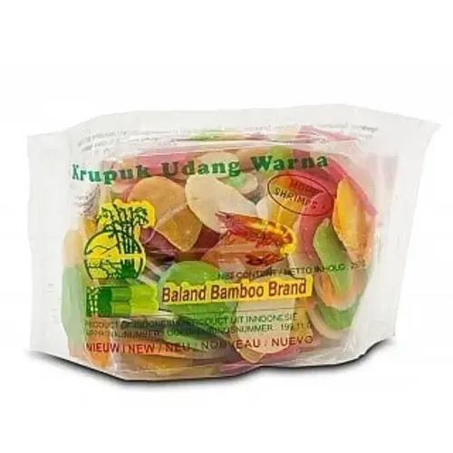 Baland Bamboo brand Baland Bamboo brand Baland Krupuk Udang Gekleurd 2x3cm, 250g