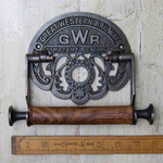 IRON RANGE GWR Toilet Roll Holder Iron and Wood