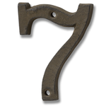 Rustic Brown Cast Iron House Number ‘7’