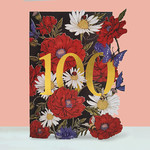 AllJoy Design 100th Birthday Floral Laser Cut Card