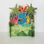 AllJoy Design 5th Birthday Dinosaur 3D Pop Up Card