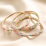 Lisa Angel Set of 5 Multicoloured Crystal Tennis Bracelets in Gold