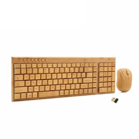 Geeek Wooden Bamboo Keyboard with Mouse